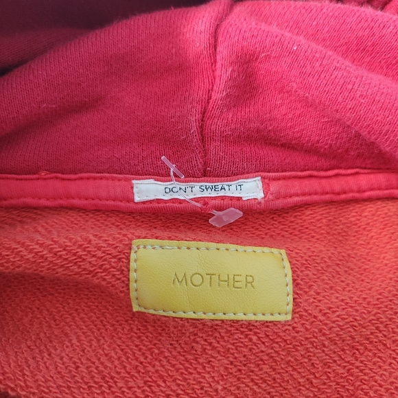 Mother The Square Hoodie Block Party Sweatshirt Red Orange L - Picture 13 of 16